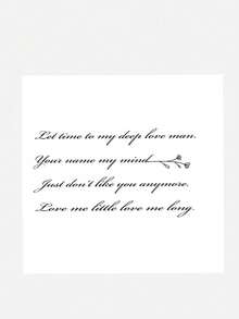 Un tatuaje temporal de palabras de arte de moda europeas y americanas, frases de moda para hombres y mujeres, desechable a prueba de agua y sudor, tatuaje falso autoadhesivo e impermeable