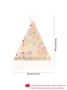 1 pieza, Gorro de Navidad bordado personalizado, disponible en varios colores y tipos de letra, patrones de estrellas, hecho de poliéster, sorpresas navideñas, atuendos navideños, accesorios para el árbol de Navidad, decoración de escena navideña - Multicolor - Ver 9