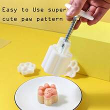 Mooncake Mold With 6 Stamps,Mid-Autumn Festival Hand-Pressure Flower Moon Cake Mould 50g DIY Decoration Mooncake Press Molds - Chân - Xem 4
