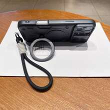 带支架的重型防震保护手机壳，兼容 17 Pro Max/16 Pro Max、EDGE 50 5G/EDGE 50 PRO 5G/EDGE 50 Fusion/EDGE 50 Ultra 5G/EDGE 50 Neo 5G/EDGE 40 NEO、Galaxy S25/S24/S23/S22/S21/S20 Plus U - 黑色+掛繩 - 查看 2