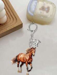 Pandantiv fermecător cu cal, breloc acrilic - cadoul perfect pentru iubitorii de cai - pandantiv rucsac, accesorii pentru genți, 2D - utilizare zilnică, accesorii multifuncționale pentru chei auto, pandantiv auto decorativ acrilic, breloc cu desene animate drăguțe cu cal, decorare geantă, pandantiv cu cataramă cu homar, model drăguț de cal, pandantiv pentru căști, pandantiv cu cochilie de telefon mobil - perfect pentru chei auto, interiorul mașinii, competiții ecvestre, pasionați de cai - cadou de ziua de naștere.