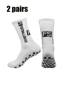 1Pair/ Men's Soccer Socks Anti Slip Non-Slip Grip Pads For Football Basketball Sports Grip Soccer Socks