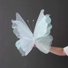 1 szt. 50 cm motyl 3D romantyczna dekoracja ślubna, sztuczny motyl z jedwabnej przędzy, dekoracja sukni ślubnej, ekspozycja dekoracji na imprezę plenerową, gigantyczny sztuczny motyl z gazy, prezent na Walentynki, Dzień Matki, prezent urodzinowy z okazji ukończenia szkoły