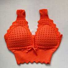 Women's Cropped Blouse In Modal Knitwear - Stylish And Versatile Top For Summer | Fashion Launch - Orange - View 3