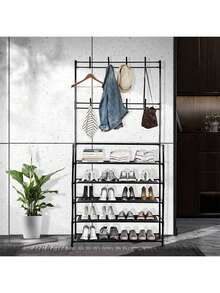 Zapatera Perchero  5.1 Organizador Para Ropa Zapatos Perchero Zapatera - Negro - Ver 5