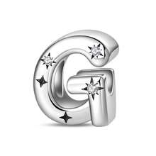 Easvnya S925 Silver-Plated A-Z 26-Letter Silver Star Beaded Daily Versatile Pendant, Commuting Small Pendant Suitable For Original Bracelets And Necklaces, Simple And Fashionable Pendant DIY Jewelry Making, Buy Your Favorite Letters To Form Your Own Birthday Or Name, Women's Birthday, Holiday Party Gifts