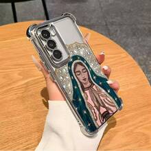 Our Lady Of Guadalupe Virgin Mary Faith Design For SAMSUNG Galaxy S24 S23 S22 S24 S23 S22+ Ultra FE Plus Phone Case Cover Tify Luxury Drop Anti Shockproof Retro Styles Gift Aesthetic - 銀色 - 查看 7