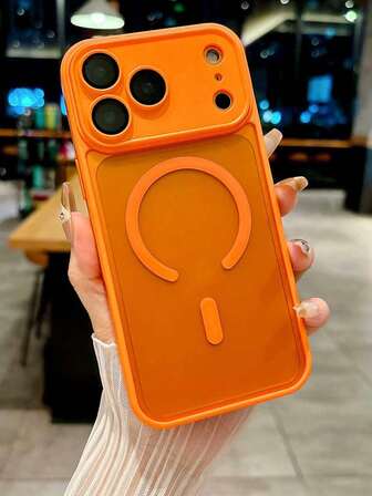 1pc Electroplated Camera Skin Feel Matte Phone Case Compatible With IPhone 17 Pro Max Magnetic Wireless Charge PC Cover