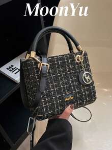 女士手提包，时尚黑色斜挎包，容量大，时尚女士包包优雅