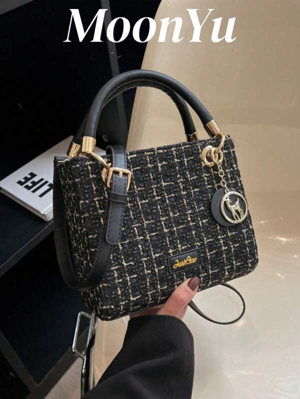 Women's Handbag, Stylish Black Crossbody Bag With Large Capacity, Bag For Women Elegant