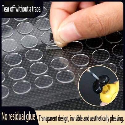 500 片双面纳米胶粘剂 - 可移除、无损、透明塑料环，适用于节日、墙壁和玻璃装饰、玻璃贴纸 | 整齐排列 | 无缝应用