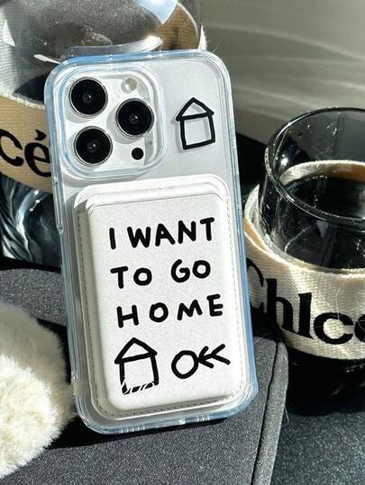 1 Set Home-Themed Magnetic Card Holder, Minimalist Leather Korean Style, Cute Card Slots For ID, Access, Transit Cards