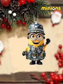 Minions 1pc/3pcs Minions 2D Acrylic Pendant, Cute Cartoon Keychain, Creative Pendant Decoration, Christmas Tree Ornaments, Bag Pendant, Party Gift, Festival Gift