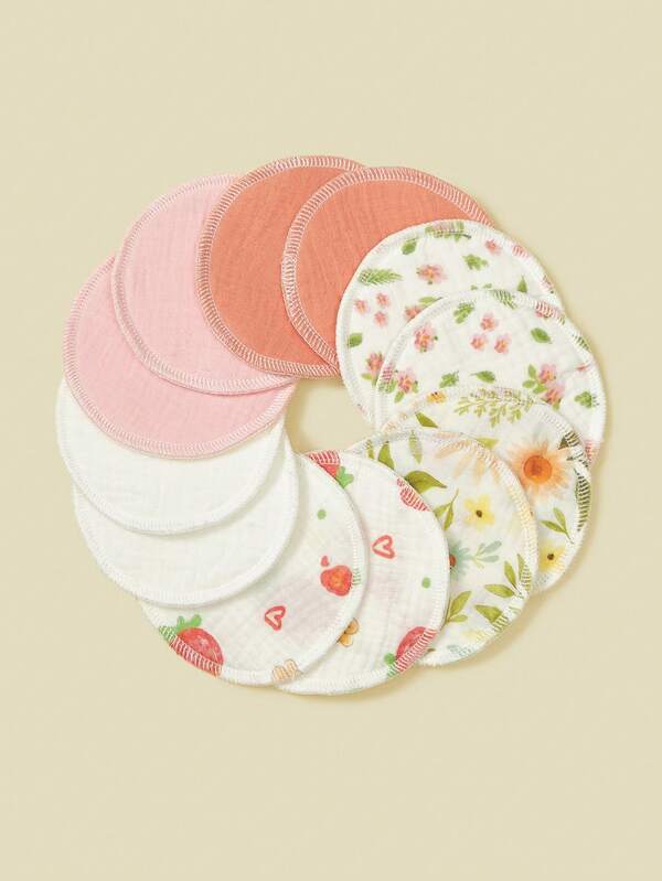 12pcs Reusable Nursing Pads, Washable Nursing Liners For Breastfeeding Leaks, Quick Absorbing & Breathable Lactation Pads, Essential For Breastfeeding