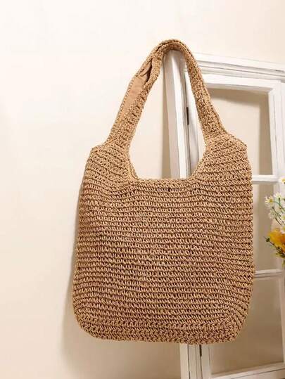 Sac fourre-tout en paille , polyvalent pour le quotidien et les déplacements. Sac personnalisé à la mode, convenant pour les sorties, les photos, les courses, les rendez-vous, les voyages, la plage. Portable, adapté aux filles, étudiantes, bureau, université, collège, lycée, travail.