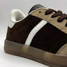 Women's Add Gzl Casual Stylish Leather Suede Fashion Blogger Sneakers - 棕色/米色 - 查看 2