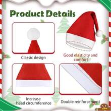 10pcs Festive Santa Hats For Adults - Ideal For Christmas & New Year's Parties, Hand Wash Only Home Decor Christmas Decorations Room Decor Winter