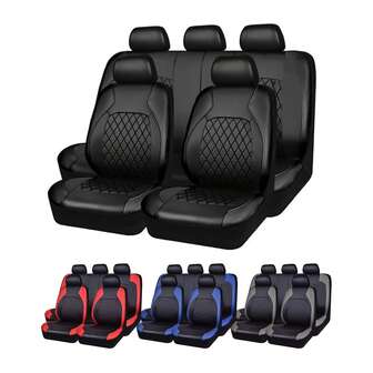 Seat Cushion Cover Car Seat Cushion -5-Seat /2-Seat Car Seat Cover Leather PVC Quilted Style Is Suitable For Small And Medium-Sized Cars With Four Seasons General Rhombic Shape.