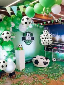 Baloane din latex pentru petrecere de fotbal, 10/30/60 buc - decorațiuni de fotbal alb-negru de 12 inch pentru adulți, haion, bar sportiv, noapte de pub - baloane din latex pentru ziua de naștere tematică, absolvire, decor de ziua meciului