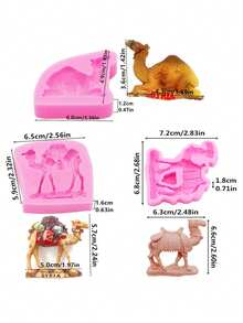 1 peça de molde de silicone líquido rosa, molde de gesso difusor de carro de camelo do deserto, adequado para fazer adesivos decorativos, ímãs de geladeira, artesanato faça você mesmo, moldes de argila macia - Rosa - Ver 3