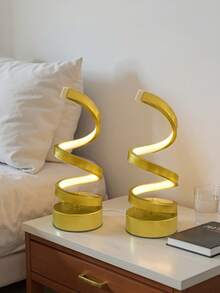 2 pezzi Lampada da scrivania a LED a spirale moderna, lampada da comodino dimmerabile con 3 modalità di colore per camera da letto, lampada da scrivania a spirale con luminosità regolabile per soggiorno, studio, decorazione della stanza, include lampadina LED