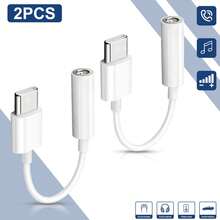 1/2/5/10PCS Adaptador De Conector Usb Tipo C A Jack De Auriculares Hembra De 3,5 Mm, Cable Auxiliar Usb C A Dongle De Audio Compatible, El Conector Macho Usb C A Hembra De 3,5 Mm Funciona Bien Con Todos Los Dispositivos Tipo C: Galaxys23 S23+ S23 Ultra, S22 S22+ S22 Ultra, S21 S21+ S21 Ultra, S20 Ultra S20 Z Flip S20+ S10 S9 S8 Plus, Pixel 5 4 3 2 Xl, Compatible Con Iphone 15 Plus Iphone15 Pro Max, Ipad Pro 2020/2018, Y Más. - 2 piezas - Ver 11