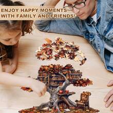 1pc Tree Library Wooden Puzzle, Asymmetrical Animal Shaped Wooden Jigsaw Puzzle Toy, Unique Party Game Gift, Decorative Art Puzzle, Tabletop Magic Puzzle, Creative Children's Educational Puzzle, Holiday Gift, Adult Wooden Puzzle, Christmas Gift, Back To School Gift, Birthday Gift (2D Puzzle) - Multicolor - View 9