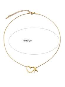 This Is A Fashionable And Elegant 18k Gold-Plated Minimalist Heart-Shaped 26-Letter Series Stainless Steel Necklace For Women. It Is Suitable For Daily Outfit Matching And As A Gift For Women.