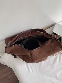 New Fashion Solid Color Large Capacity Tote Bag For Women, Casual Stylish Bucket Bag For Work Commute, Shoulder & Crossbody Bag