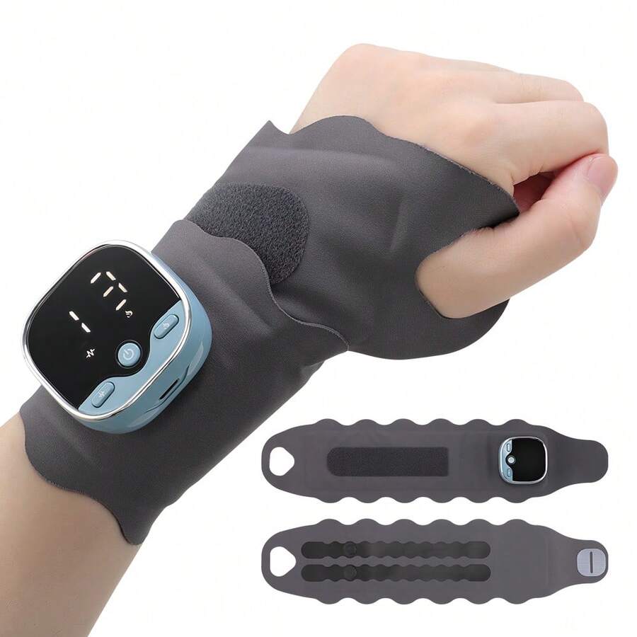 Hailicare 5-Mode 9-Level EMS Wristband 3-Speed Heating Magnetic Detachable English Voice Graphene Heating Holiday Gift Ideal Present - Grey - View 1