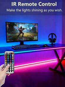 1 pezzo 1m/2m/3m/5m/10m/15m/20m Strisce LED RGB controllate da telecomando smart app a 44 tasti/24 tasti, luci a colori mutevoli per feste, stanze, cucine, TV domestiche, decorazione per la casa Luci notturne a strisce LED con controller IR a 44 tasti