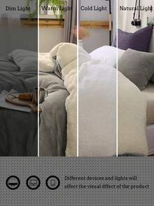 1 buah Selimut Dua Lapis Beludru Susu Wol Domba Lembut dan Nyaman Warna Abu-abu Muda, Cocok untuk Kamar Tidur & Ruang Tamu - Light Grey - View 8