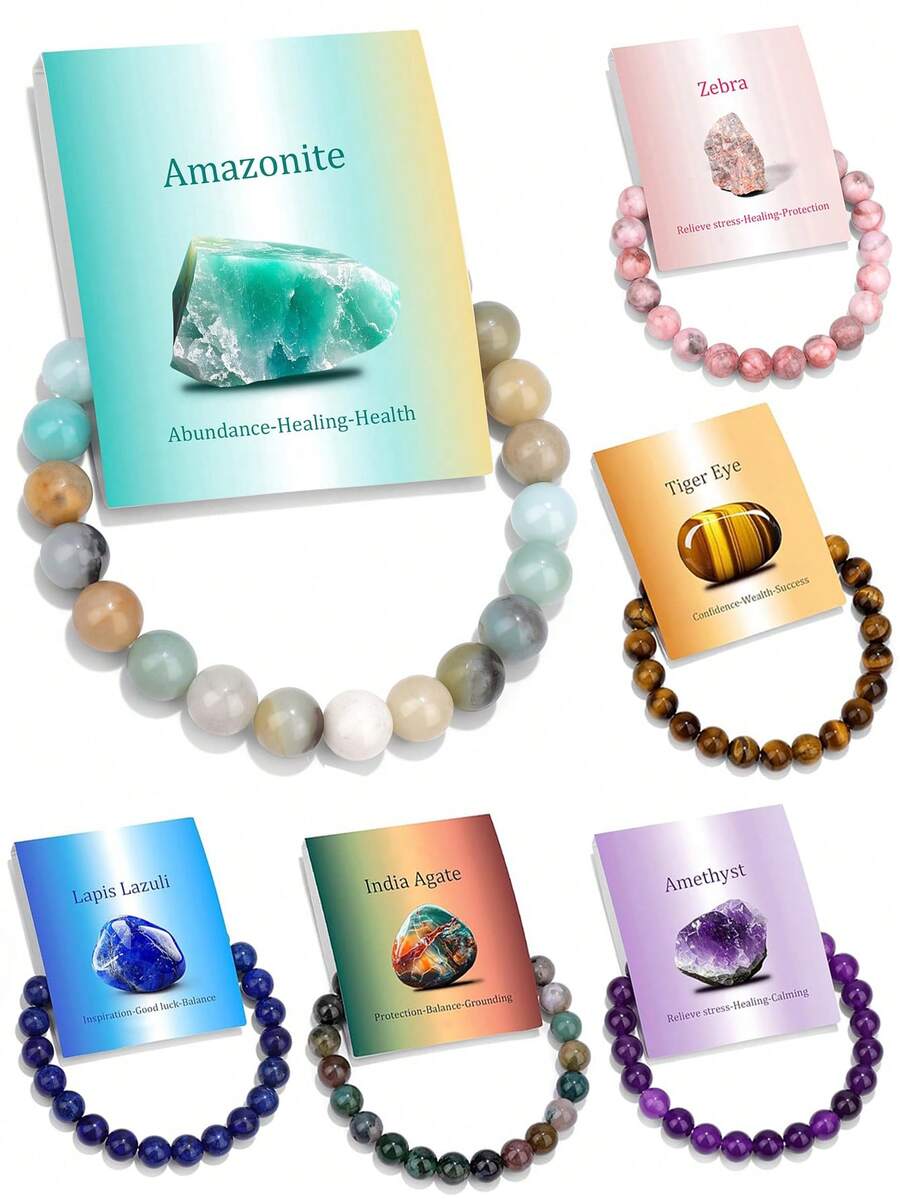 سوار كريستال شافي للنساء والرجال، سوار مطاطي من الأحجار الطبيعية المخرزة، مجوهرات روحية مصنوعة يدويًا من الأحجار الكريمة، هدايا عيد الميلاد، هدايا المجوهرات الأنيقة، هدايا الصداقة