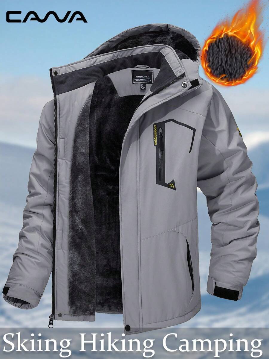 Cavva 男士冬季保暖内衬夹克 防水防风 多口袋滑雪外套 徒步露营登山滑雪