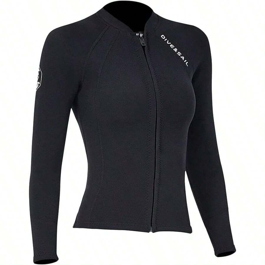Wetsuit Top Women Men 2MM Neoprene Wetsuit Jacket Long Sleeve Diving Surfing Top 3MM 1.5MM Wetsuits Shirt Vest Scuba Swimming Snorkeling Suit Swimsuit Warm Front Zip For Water Sports
