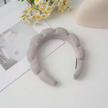 1 pieza Diadema de terciopelo azul para mujer, accesorios para el cabello minimalistas de corona alta para lavarse la cara, envoltorio de ducha lindo