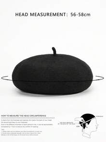 1pc Solid Color Beret Hat, Unisex Autumn/Winter Outdoor Cold-Proof Cap, Personalized Stylish Beanie For Men, Y2K Style