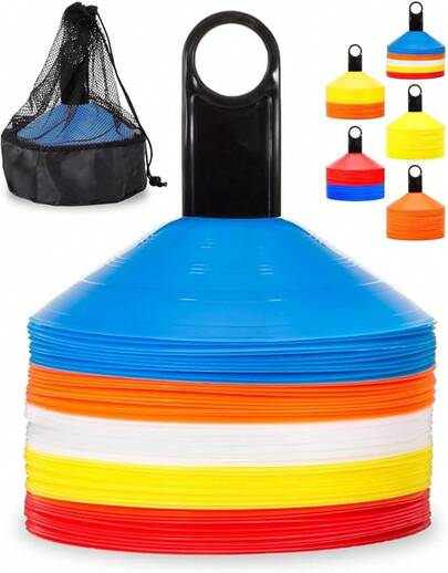 Set De 50 Conos De Disco Para Entrenamiento De Agilidad Y CoordinacióN Incluye Bolsa De Transporte Y Soporte |   Equipo De Accesorios Para Soccer, Y Velocidad