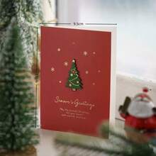 1/8pcs Christmas Handwritten Greeting Cards, Vintage Christmas Eve Gift Cards, Holiday Blessing Cards