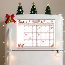 1 pieza Calendario magnético para refrigerador, Plan semanal, Hoja de registro del plan mensual, Succión magnética en el refrigerador, Conveniente para mensajes diarios, Se puede usar como memo diario