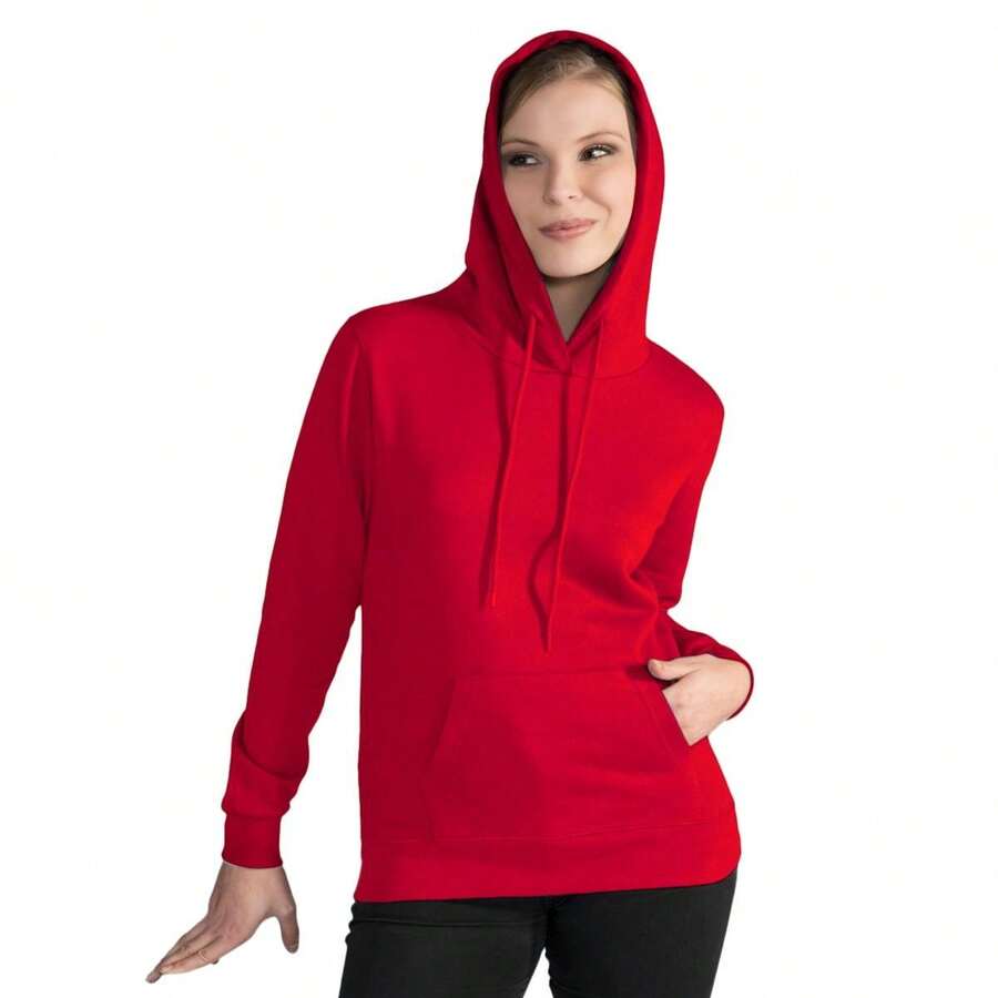 Ladies/Womens Contrast Hooded Sweatshirt / Hoodie (Red/White) - Red - View 1
