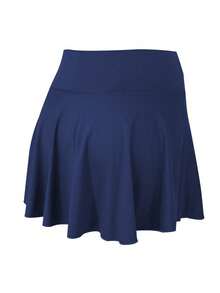 Women's 3pcs Sport Set - High Waist Skirt With Leggings & Pocket Shorts For Running - Black, White, Navy Blue - View 4