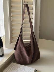 Vintage Crossbody Bag For Women, Large Capacity, Fashion, Versatile, Suitable For Commuting, Autumn/Winter - Coffee Brown - View 8