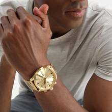 Diesel Cronograf auriu bărbătesc, 47*54mm, 1 buc. – Brățară îndrăzneață din oțel MS9, ideală pentru evenimente formale, ținute elegante și lux de zi cu zi – DZ4475