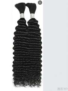 Eulisi 夹式接发真人发，60% 女士夹式接发，天然真人发，18 英寸 135 克 8 件，1 根墨黑色直发。真人发辫，适用于波西米亚风辫子，深水波浪，散装真人发 110 克，14-30 英寸卷发，适用于波西米亚风辫子接发，无纬 12A 湿发和波浪发，2 捆/包，自然色，P4/27#，99J#，27#，4#， - 黑色 - 查看 63