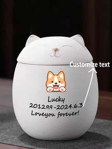 Urnas para Animais de Estimação, Latas para Gatos e Cachorros, Texto e Imagens Personalizáveis, Latas Lacradas, Urnas, Caixas Comemorativas à Prova de Umidade, Latas de Cremação para Animais de Estimação Falecidos, Latas para Animais de Estimação, Estatuetas Manechnico, Latas de Armazenamento Multifuncionais, Latas de Armazenamento de Chá, Latas Lacradas de Porcelana, Uma Bolsa de Armazenamento é Incluída como Brinde