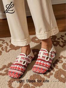 Leisfit Women's Autumn And Winter Velvet Flat Shoes, Comfortable And Breathable Round Toe Casual Shoes, Low Cut Adjustable Soft Soled Warm Home Casual Shoes, Suitable As Gifts For Wives And Mothers - Beige - View 4