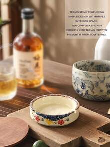 Cendrier rond, cendrier de table. C'est un accessoire de fumeur adapté pour être offert en cadeau et peut être utilisé pour la décoration de bureau ou de la maison. (La coque de ce produit est en céramique, avec une texture et une couleur pleines d'artisanat.) En tant que fournitures de rentrée scolaire, ce cendrier rétro est un cendrier décoratif portable.