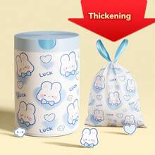 100PCS Garbage Bags, Thickened Garbage Bags, Drawstring Garbage Bags, Household Garbage Bags, Kitchen Garbage Bags, Portable Thickened Garbage Bags, Home Cleaning, Kitchen Cleaning, Party Cleaning, Christmas And New Year Cleaning Supplies - Random - View 1