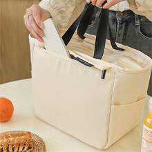 RKSUD Oxford Cloth Portable Insulated Lunch Bag, Thickened Waterproof & Oil-Proof, Large Capacity, Handheld Lunch Box Bag For Work, Commute, School, Picnic - Multicolor - View 3